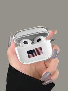适用于第四代/第三代/第二代的镶钻美国国旗图案耳机保护套 - 耳机套 - 無色 - 查看 1