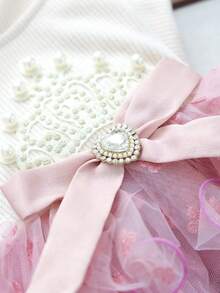 PETCIRCLE 1件宠物连衣裙，可爱蓬松薄纱裙粉色公主婚纱，适合狗狗和猫咪 - 粉色 - 查看 6