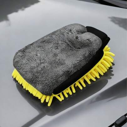 Car Care Gloves Waterproof Car Wash Microfiber Gloves Long Hair Thickened Car Gloves Cleaning Wax Detail Brush. Items Worn On The Hands Can Prevent Brush Marks From Being Left On The Product During Interaction, Car Wash Brushes, Hooks