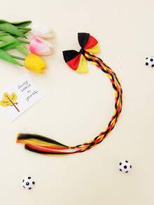 1pc High-Quality National Flag Color Braid Hair Clip, Cute & Cool Braided Hairpin For Fans, Party, Team Cheering Performance Decoration - Multicolor - View 17