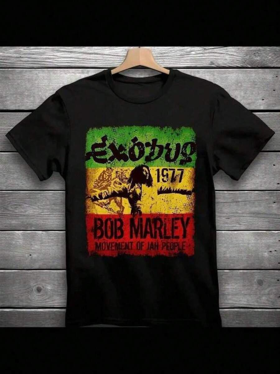 Bob Marley One Love T-Shirt Reggae Unisex - Black - View 1