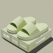 Men's Summer Silent Slippers Indoor Home Bathroom Non-Slip Soft Sole Anti-Odor Sandals Women's Comfortable Lightweight - màu đen - Xem 7