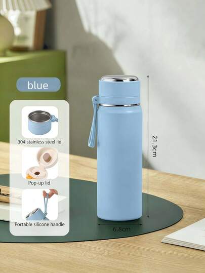 [17.6oz Insulated Water Bottle] 1pc Stainless Steel Insulated Water Bottle, Vacuum Sports Bottle, Portable 17.6oz Travel Flask For Camping, Hiking, Fitness, Outdoor Beverages, Uncharged Power Mode, Gift For Christmas, Halloween, Valentine's Day