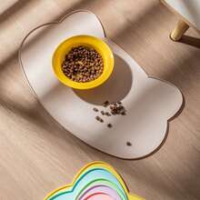 1个硅胶宠物食物垫，防油耐热防水防滑猫狗碗垫，凸起边缘防止溢出，可用洗碗机清洗 - 彩色 - 查看 2