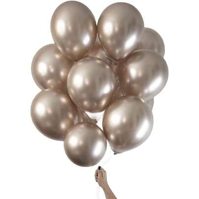 20pcs Champagne Color Metallic Balloons, 12inch Shiny Latex Party Balloons For Birthday Wedding Engagement Party Decoration
