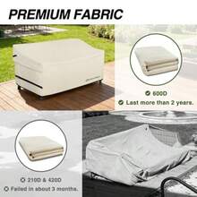 Porch Shield - Funda impermeable para sofá de asiento profundo para exteriores funda de sofá para muebles de patio 79 pulgadas de ancho x 40 de profundidad x 35 de alto color beige - Beis - Ver 5