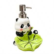 可爱陶瓷空分装瓶，创意熊猫造型，分装瓶。两用陶瓷皂碟。 - 黑白綠色一件 - 查看 6