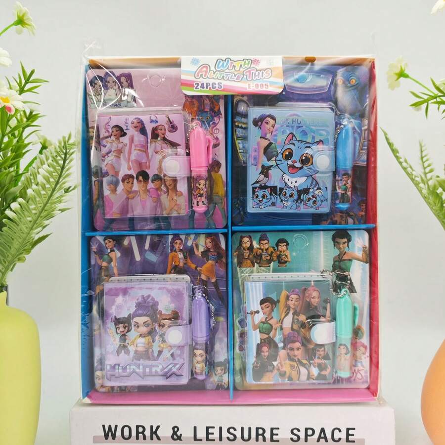 1pc Random Cute Cartoon Style Student Stationery, Christmas Gift Notebook - Multicolor - View 1