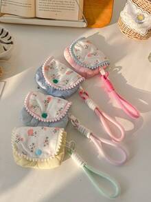 1个春季花卉印花便携可爱小巧收纳袋，耳机收纳袋，零钱包，钥匙包，迷你化妆包，口红包，耳机包，多功能收纳袋，适用于耳机、充电器、数据线、口红、香水、钥匙、手镯、化妆品等物品，耳机收纳袋，旅行、出差、度假、徒步必备，伴娘礼物、妈妈礼物、生日礼物、教师礼物、朋友礼物、返校礼物。 - 彩色 - 查看 6