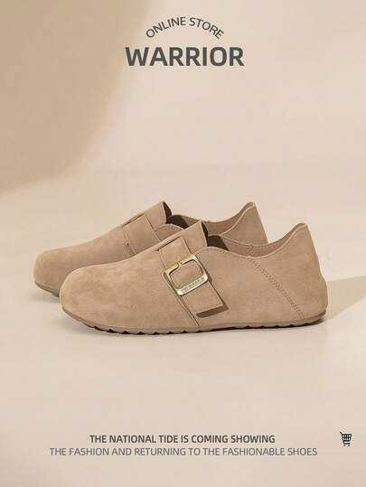 WARRIOR 1双女士休闲低帮纯色卡其色帆布鞋