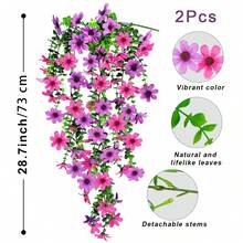 ArtiEleg 1/2 PCS Artificial Hanging Daisy Flowers For Outdoors – UV Resistant & Waterproof Faux Silk Daisies With Long Trailing Vines, No Fade Realistic Blooms For Apartment Decor, Rental Friendly Home, Front Door, Porch, Balcony & Patio Decor - Multicolor - View 16