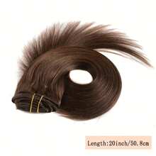 Hair Extensions Human Hair Chocolate Brown #4 Remy Human Hair Extensions Clip In Natural Hair Extensions Straight Hair Extensions - S4 - View 3