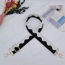 Dây đeo túi điều chỉnh được 3.8CM họa tiết sóng phối màu thời thượng, dây đeo vai đa năng, dây đeo túi chéo cho nữ, phụ kiện cần thiết cho kỳ nghỉ. - Nhiều màu - Xem 5