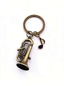 1pc Unique Mini Saxophone Metal Music Note Keychain, Wholesale Small Gift - Multicolor - View 9