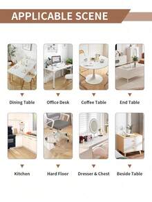 1pc 1.5mm Thick PVC Desktop Protective Mat, Suitable For Study Desk, Dining Table, Coffee Table, TV Cabinet Protection, Keyboard & Mouse Pad, High-End Luxury Transparent Tabletop Mat, Scratch-Resistant, Heat-Resistant, Easy To Clean, Applicable For Home, Office, Hotel, Restaurant - White - View 9