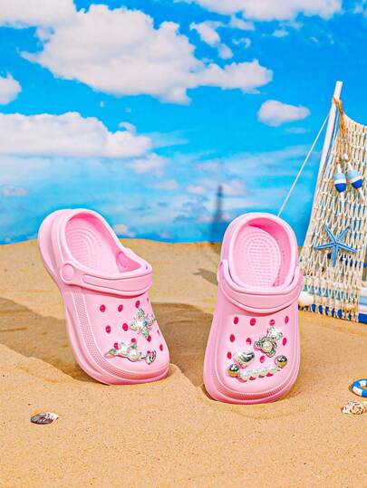 1 Pair Summer New EVA Slippers For Boys & Girls, Kids Fashion Clogs, Non-Slip Lightweight Breathable Beach Sandals, Closed Toe Slip-On Sandals