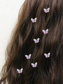 10pcs Mini Crystal Round Hair Clips | Exquisite Luxury Style | Multi-Piece Set Suitable For Daily Wear, Dates, Parties, Hairpin, Accessories - Multicolor - View 6