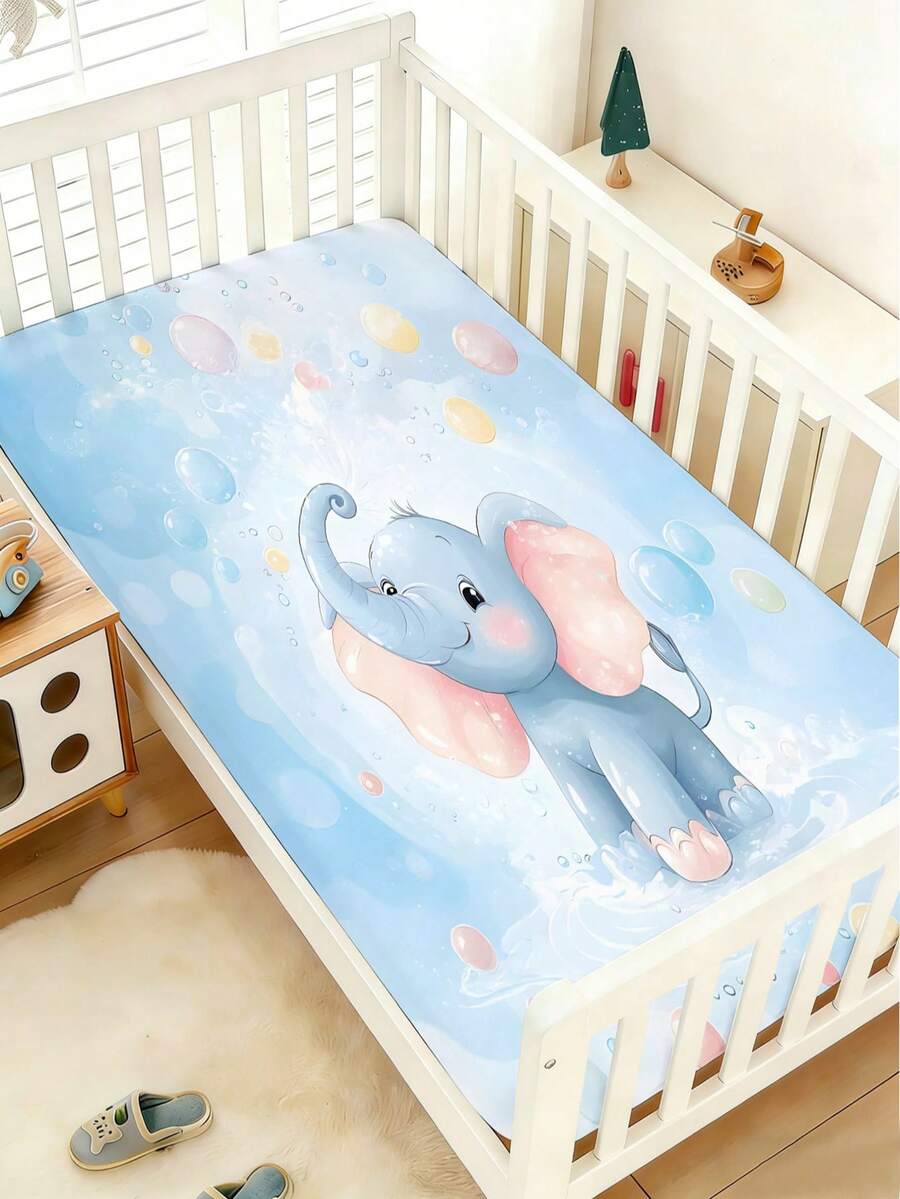 1PC Cartoon Pattern Single Bed Sheet, Made Of Polyester Material, Digitally Printed, Suitable For Decorating Baby Bedrooms, Holiday Gifts, All Seasons - Multicolor - View 1
