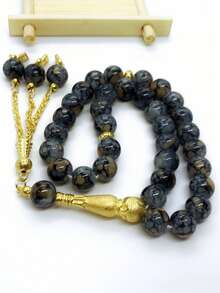 33 Beads Floral Muslim Tasbih, Golden Three Tassels, Islamic Prayer Beads, Handheld Bracelet - Golden Tripod - View 9