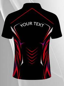 Customized Team Name & Personal Minimalist Polo Shirt For Men, Holiday Gift - Black - View 2