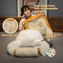 Latex Headboard Cushion, Softly Padded Lumbar Support Cushion, Large Backrest Sofa Cushion, Bed Cushion, Bed Pad, Dormitory Tatami Mattress - 灰貓 - 查看 4