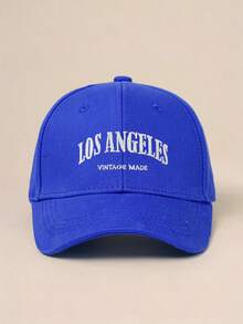 1顶男女童通用刺绣字母“LOS ANGELES”Y2K风格透气棒球帽，适合户外休闲穿着，春秋季节皆宜。 - 寶藍色 - 查看 3