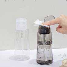 1个高透明指甲油卸妆液/酒精可灌装瓶，透明锁扣美甲空瓶，大容量美甲按压瓶，锁扣高透明美甲按压瓶 - 彩色 - 查看 1