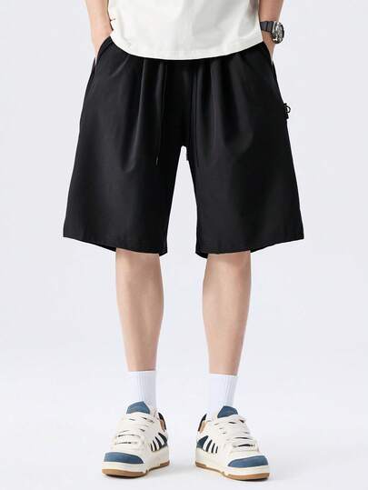 Quần short thể thao nhanh khô cỡ lớn, quần Bermuda ống đứng tối giản, thích hợp cho mùa hè.