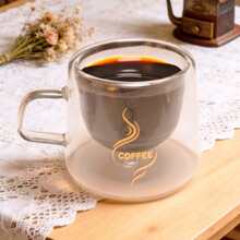 1-2-4-6pcs 80ml & 200ml Double-Layer Handled Glass Coffee Cups, Gold Label Insulated Reusable Glass Mugs For Tea, Espresso, Milk, Cappuccino, Unique Birthday & Holiday Gifts - Multicolor - View 10