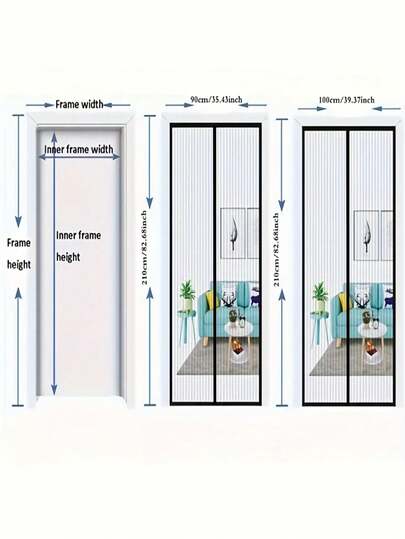 Magnetic Mesh Screen Door - Automatically Closing, Ventilated Insect Proof Door With Pet Design, Magnetic Mechanism For Easy Installation, PVC Material, Multiple Sizes Available, Entrance | Magnetic Screen Door | Sturdy Mesh
