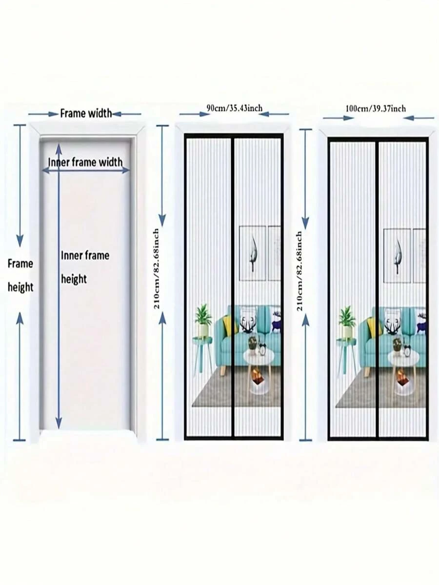 Magnetic Mesh Insect-Proof Door – A Self-Closing Ventilated Door/Window With Insect-Proof Function, Pet- Design, Magnetic Mechanism, Easy Installation, PVC Material, Available In Multiple Sizes. Entrance | Magnetic Screen Door | Sturdy Mesh Screen Window. A Mother's Day Gift.