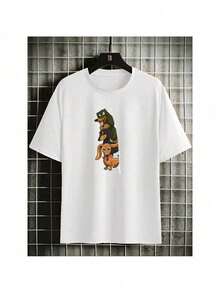 Camiseta Feminina T-Shirt Estampada Cachorros Salsinhas 3 Dachshund  Estampada 100% Algodão Feminino Confortável Lançamento de Primavera Verão - Branco - Visão 1