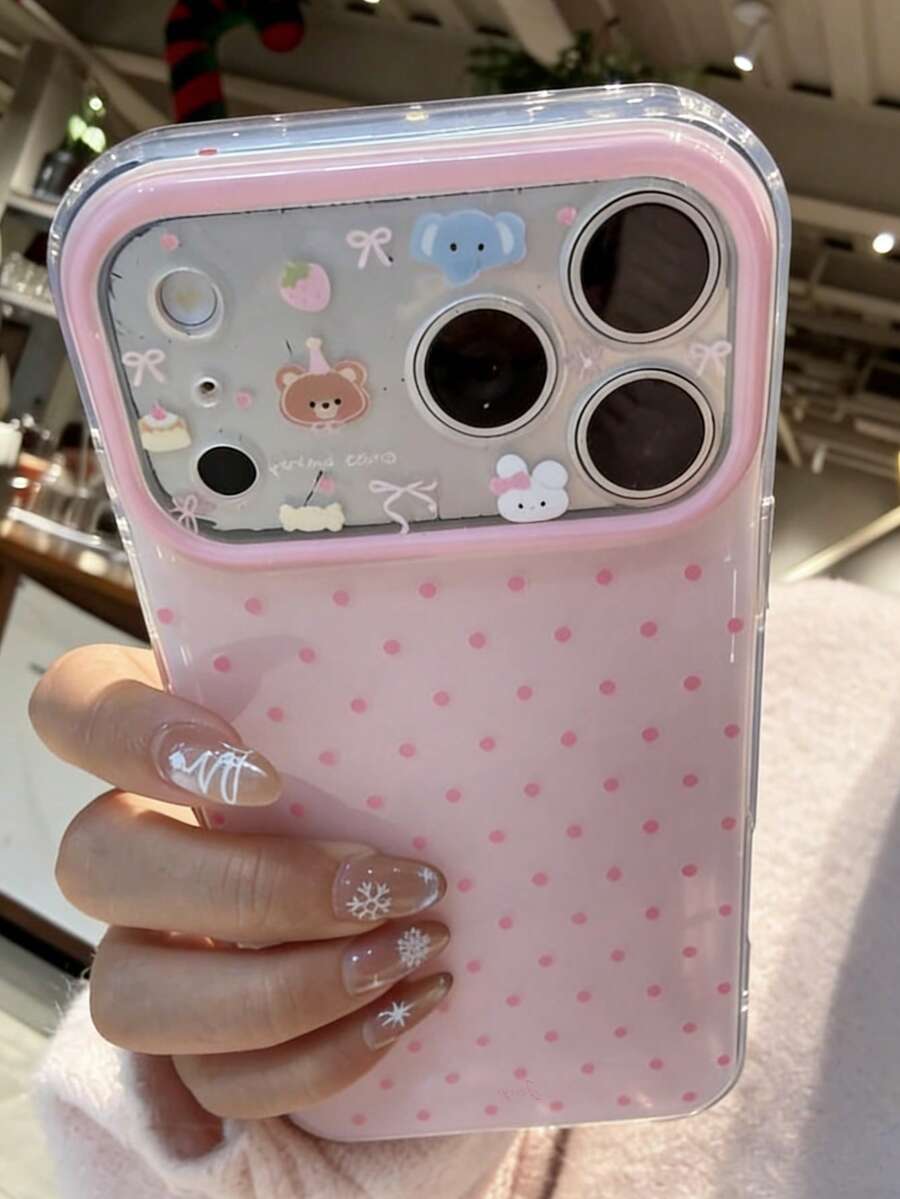 Ốp lưng điện thoại họa tiết chấm bi màu kẹo ngọt dễ thương, bảo vệ ống kính bằng chất liệu nhựa dẻo cho iPhone 17 Pro Max, 17 Pro, 17, ốp bảo vệ chống rơi vỡ đáng yêu.