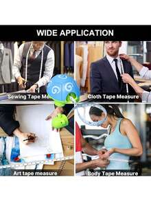 1支海龟造型伸缩卷尺，专业软尺，可爱动物造型缝纫卷尺（100厘米/39英寸） - 藍海龜 - 查看 8