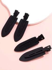 4 kẹp tóc mái màu đen ánh kim, kẹp tóc hình chữ U, phụ kiện tóc phủ sơn mài không gây đau. - màu đen - Xem 4