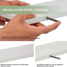 Juego 3 Repisa Librero Flotante Moderno L Grande 50x15cm Estante Blanco Negro Chocolate - Blanco - Ver 5