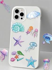 Set de 50 pegatinas transparentes con diseños de peces tropicales de dibujos animados para personalizar y decorar guitarra, equipaje, refrigerador, vaso de agua, planificador, computadora portátil y talla grande - Multicolor - Ver 5