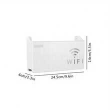 1pc Wall-Mounted WiFi Router Storage Holder, Wireless Device Organizer For Home/Living Room - Black - View 7