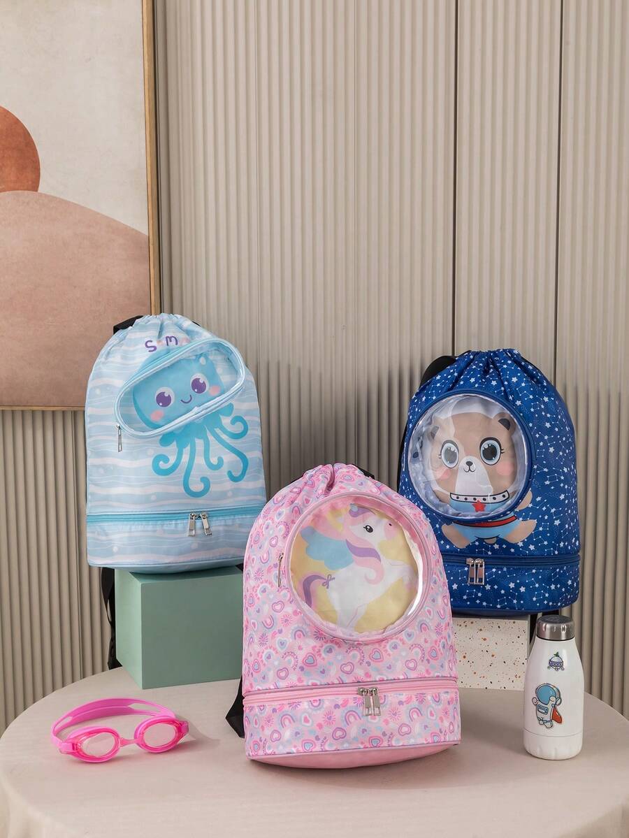 1个全新防水游泳包，带干湿分离设计，可作健身包、旅行洗漱包、大容量背包使用 - 彩色 - 查看 1