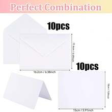 60pcs White Envelopes With Blank Cards Set, Suitable For DIY Greeting Cards, Invitations, Birthday Cards, Thank You Cards, Etc. - Envelopes and Greeting Cards - View 9