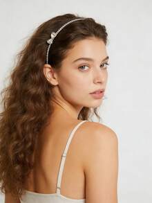 1pc Elegant Rhinestone Alloy Headband - Multicolor - View 2