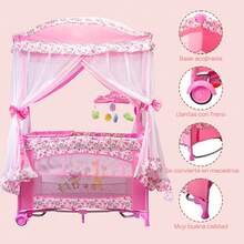 Corral Bebe Toldo Cuna Movil Mosquitero Plegable 4 Colores Rosa - Rosa - Ver 5