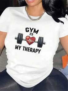 Polyester T-Shirt Gym Is My Relax Design, Ideal For Gym Workouts, Lightweight And Durable, Comfortable Fit For Lifestyle, Perfect For Fitness Enthusiasts In Any Setting - White - View 6