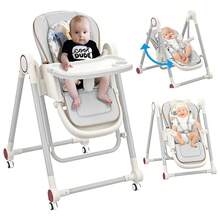 Silla Alta Para Bebé Periqueras Comer Plegable 3 En 1 Gris Bebezo Gris - Gris - Ver 2