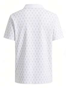 Áo thun nam, áo polo không đường may, chất liệu mềm mại, nhẹ, kiểu dáng công sở thường ngày, in chữ, tay ngắn. - trắng - Xem 3