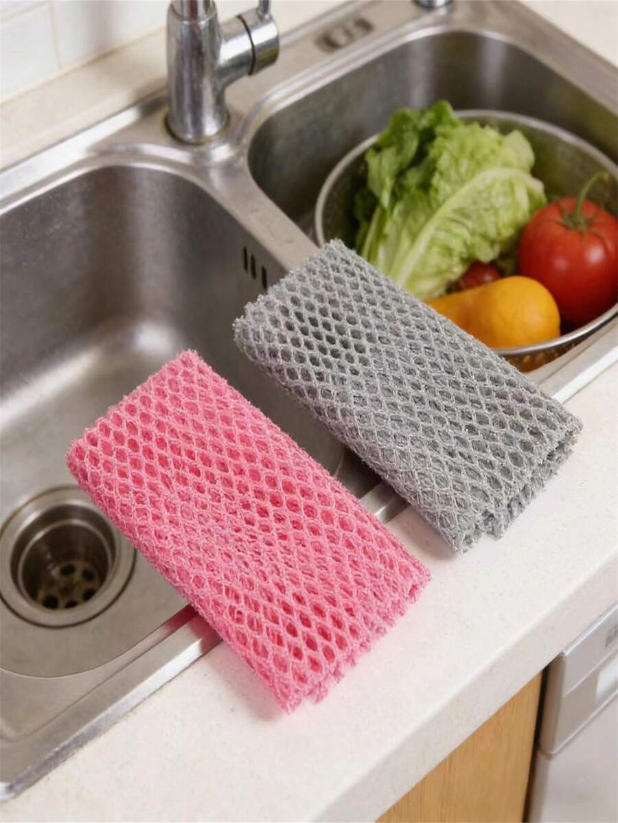 2片装创新洗碗网布，快速去污网状清洁布，厨房用品