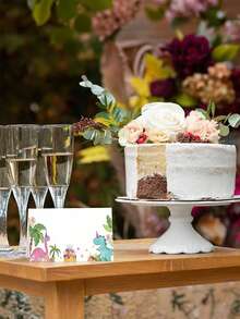 50pcs Dinosaur Theme Place Cards, DIY Handwritten Greeting Cards, Dinosaur Theme Party Table Cards, Blank Cards, Thank You Cards, Blessing Cards, Name Cards, Birthday Party, Banquet, Event, Reserved Seating - Dinosaur - View 7