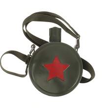 Aimall Outdoor Expansion Red Five Star Flat Water Bottle Student Camping 304 Stainless Steel Backpack Portable Summer Camp Wine Pot - Green - View 13