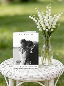 1/2/5/10/20/30/50pcs Customized Photo Wedding Cards (With Envelopes) / Personalized Wedding Announcement Cards / Wedding Date Postcards / Modern Wedding Invitations / Customized Engagement Party Invitations / Photo Cards - Multicolor - View 2