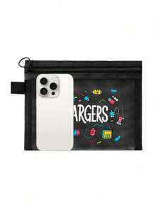 Multi-Color Mesh 'charges' Themed Organizer Pouch, Transparent Mesh Zipper Bag For Charging Cables,Cosmetics, Snacks & Medication Storage,Portable Mesh Pouch For Daily Organization, Travel & Gift-Giving To Tech Enthusiasts, Functional Mesh Storage Bag Ideal For Cable Management, Accessory Tidying,Small Gift Exchange, Birthday Gift, Mother's Day Gift - Multicolor - View 10